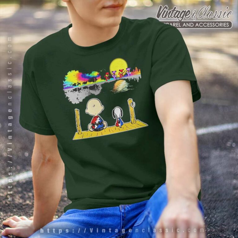Snoopy Charlie Brown Grateful Dead Bear Guitar Moon T Shirt Snoopy Charlie Brown Grateful Dead Bear Guitar Moon T Shirt