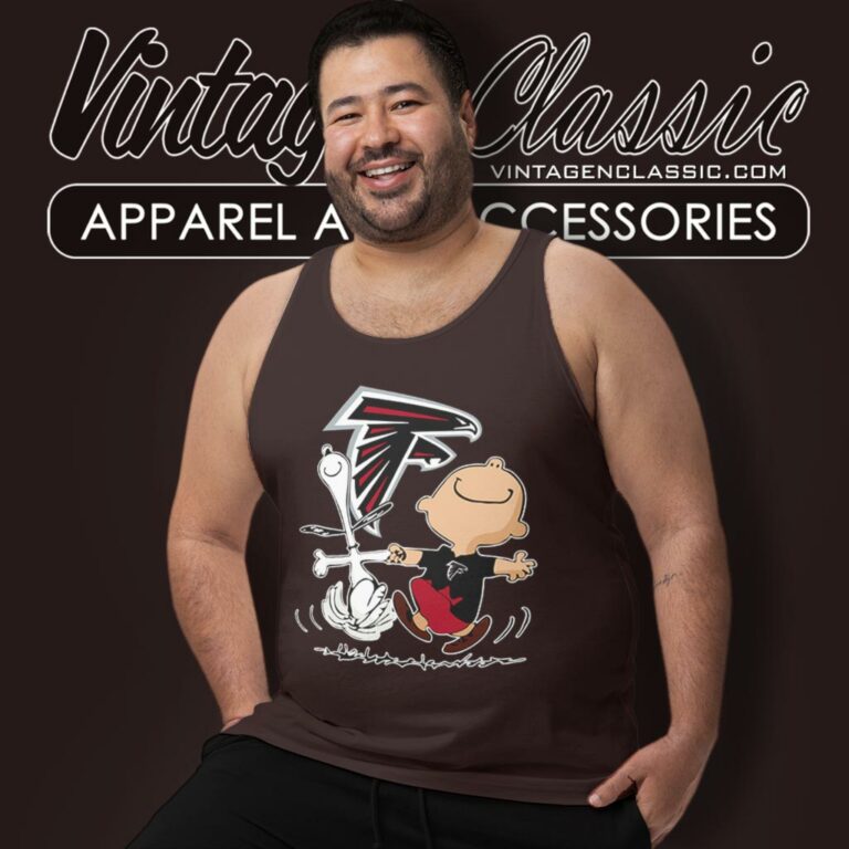 Snoopy Charlie Brown Happy Atlanta Falcons Tank Top Racerback Snoopy Charlie Brown Happy Atlanta Falcons Tank Top Racerback