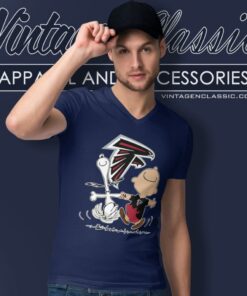 Snoopy Charlie Brown Happy Atlanta Falcons V Neck TShirt