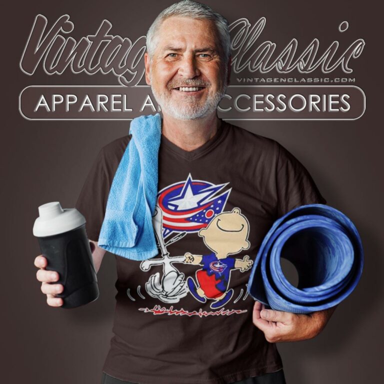 Snoopy Charlie Brown Happy Columbus Blue Jackets V Neck TShirt Snoopy Charlie Brown Happy Columbus Blue Jackets V Neck TShirt