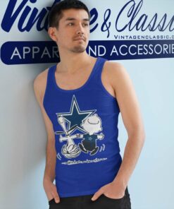 Snoopy Charlie Brown Happy Dallas Cowboys Tank Top Racerback