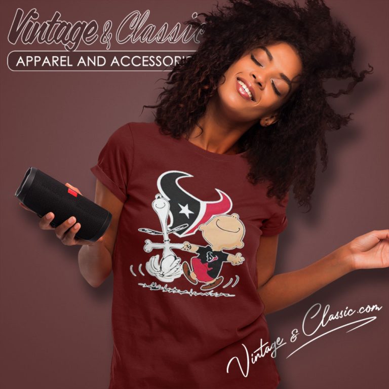Snoopy Charlie Brown Happy Houston Texans Women T Shirt Snoopy Charlie Brown Happy Houston Texans Women T Shirt