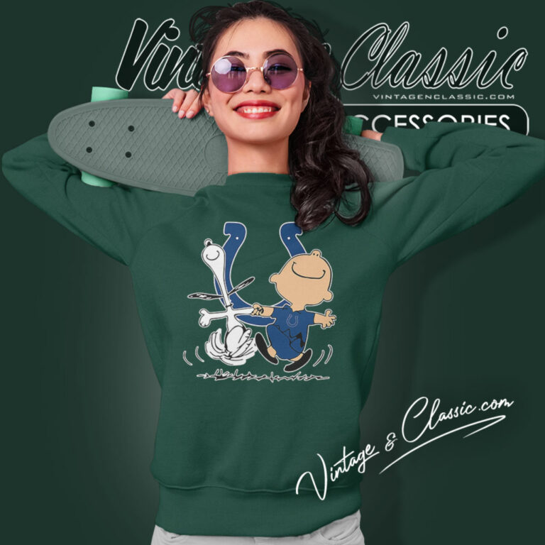 Snoopy Charlie Brown Happy Indianapolis Colts Sweatshirt Snoopy Charlie Brown Happy Indianapolis Colts Sweatshirt