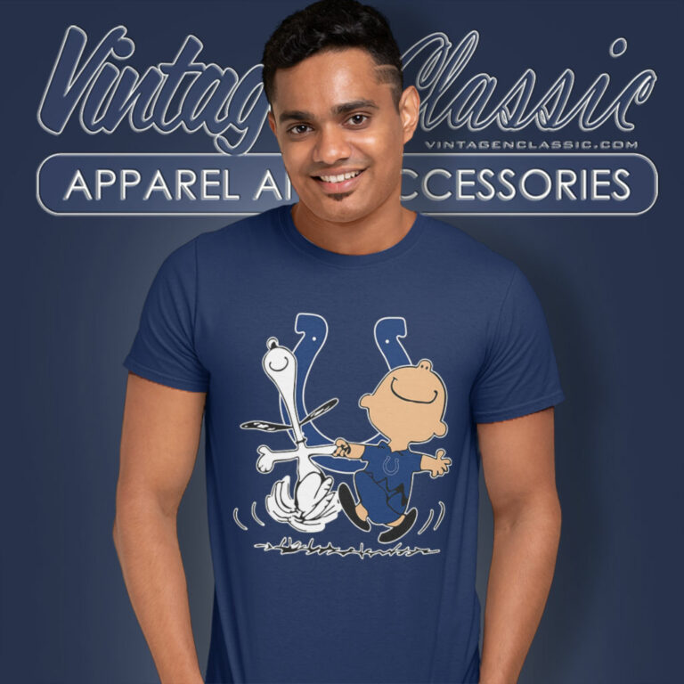 Snoopy Charlie Brown Happy Indianapolis Colts T Shirt Snoopy Charlie Brown Happy Indianapolis Colts T Shirt