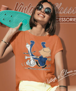 Snoopy Charlie Brown Happy Indianapolis Colts Women T Shirt