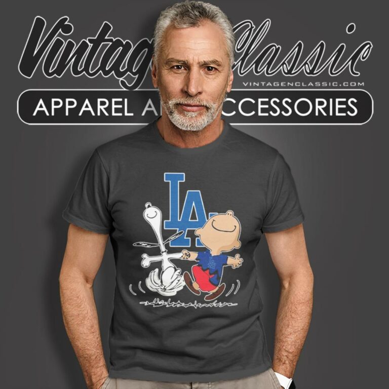 Snoopy Charlie Brown Happy Los Angeles Dodgers T Shirt Snoopy Charlie Brown Happy Los Angeles Dodgers T Shirt