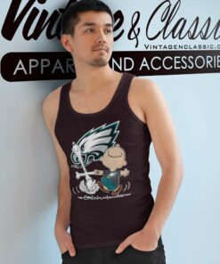 Snoopy Charlie Brown Happy Philadelphia Eagles Tank Top Racerback