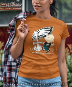 Snoopy Charlie Brown Happy Philadelphia Eagles Women TShirt