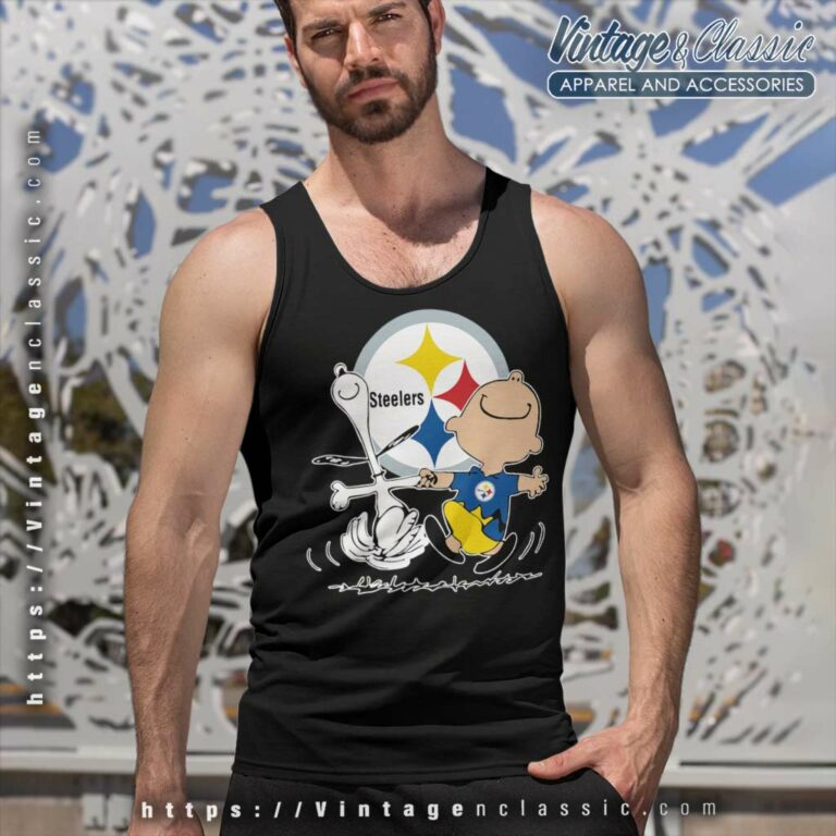 Snoopy Charlie Brown Happy Pittsburgh Steelers Tank Top Racerback Snoopy Charlie Brown Happy Pittsburgh Steelers Tank Top Racerback