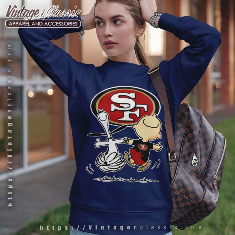 Snoopy Charlie Brown Happy San Francisco 49ers Sweatshirt Snoopy Charlie Brown Happy San Francisco 49ers Sweatshirt