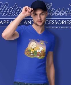 Snoopy Charlie Brown Happy Thanksgiving 2023 V Neck TShirt