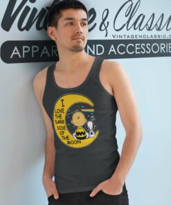Snoopy Charlie Brown I Love The Dark Side Of The Moon Tank Top Racerback
