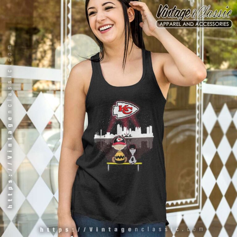 Snoopy Charlie Brown Kansas City Chiefs NFL Tank Top Racerback Snoopy Charlie Brown Kansas City Chiefs NFL Tank Top Racerback