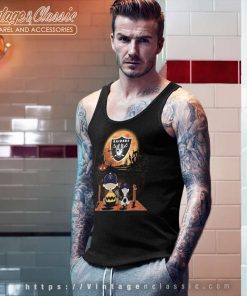 Snoopy Charlie Brown Las Vegas Raiders Pumpkin Halloween Moon Tank Top Racerback