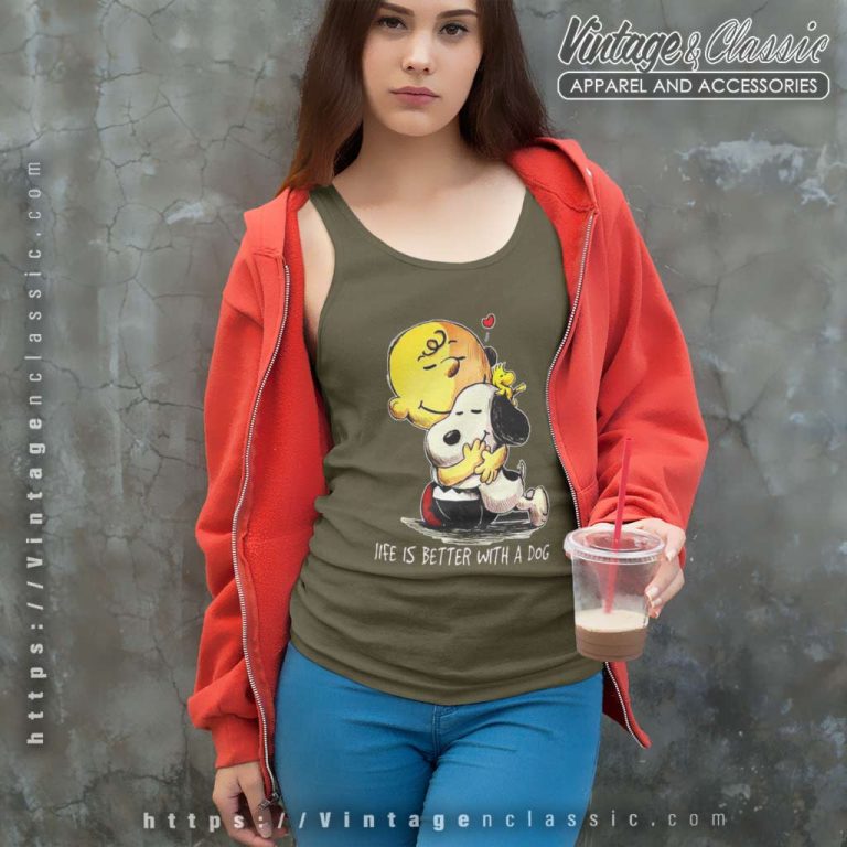 Snoopy Charlie Brown Life Is Better With A Dog Funny Tank Top Racerback Snoopy Charlie Brown Life Is Better With A Dog Funny Tank Top Racerback