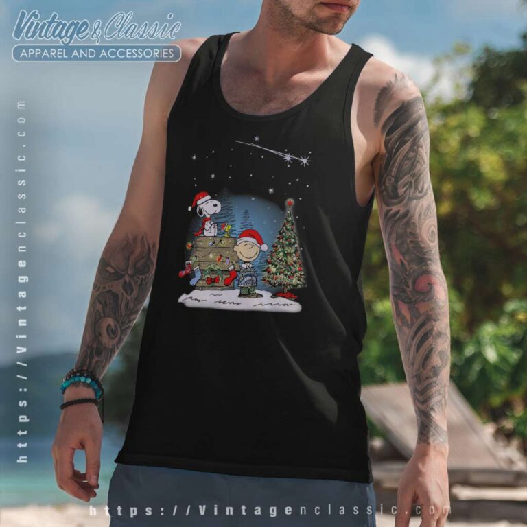 Snoopy Charlie Brown Merry Christmas Tank Top Racerback Snoopy Charlie Brown Merry Christmas Tank Top Racerback