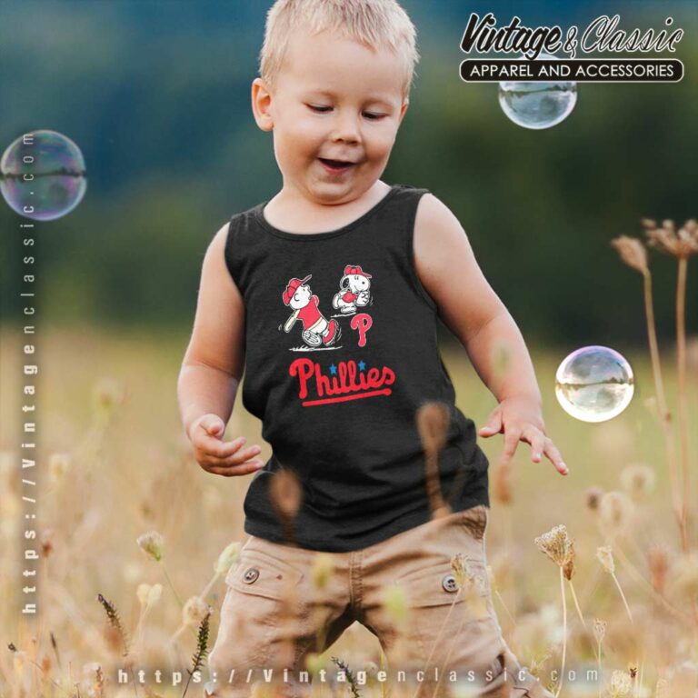 Snoopy Charlie Brown Playing Baseball Philadelphia Phillies Kids Tank Top Racerback Snoopy Charlie Brown Playing Baseball Philadelphia Phillies Kids Tank Top Racerback