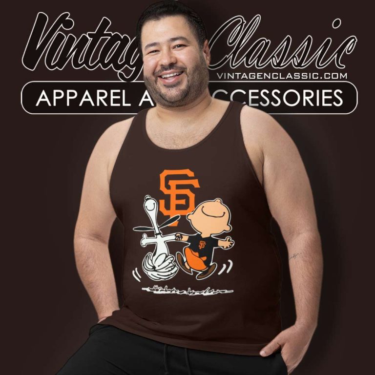 Snoopy Charlie Brown San Francisco Giants Tank Top Racerback Snoopy Charlie Brown San Francisco Giants Tank Top Racerback