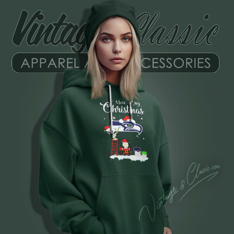 Snoopy Charlie Brown Santa Seattle Seahawks Christmas Hoodie Snoopy Charlie Brown Santa Seattle Seahawks Christmas Hoodie