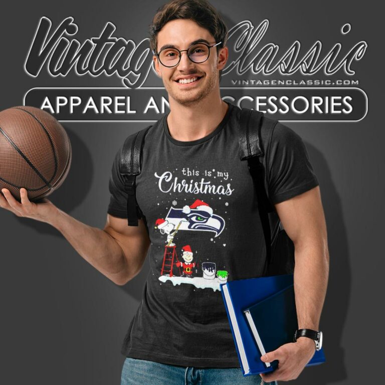 Snoopy Charlie Brown Santa Seattle Seahawks Christmas T Shirt Snoopy Charlie Brown Santa Seattle Seahawks Christmas T Shirt