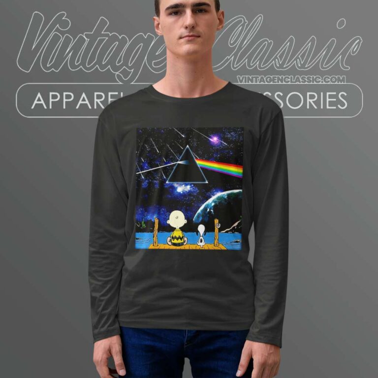 Snoopy Charlie Brown Seeing Pink Floyd Long Sleeve Tee Snoopy Charlie Brown Seeing Pink Floyd Long Sleeve Tee