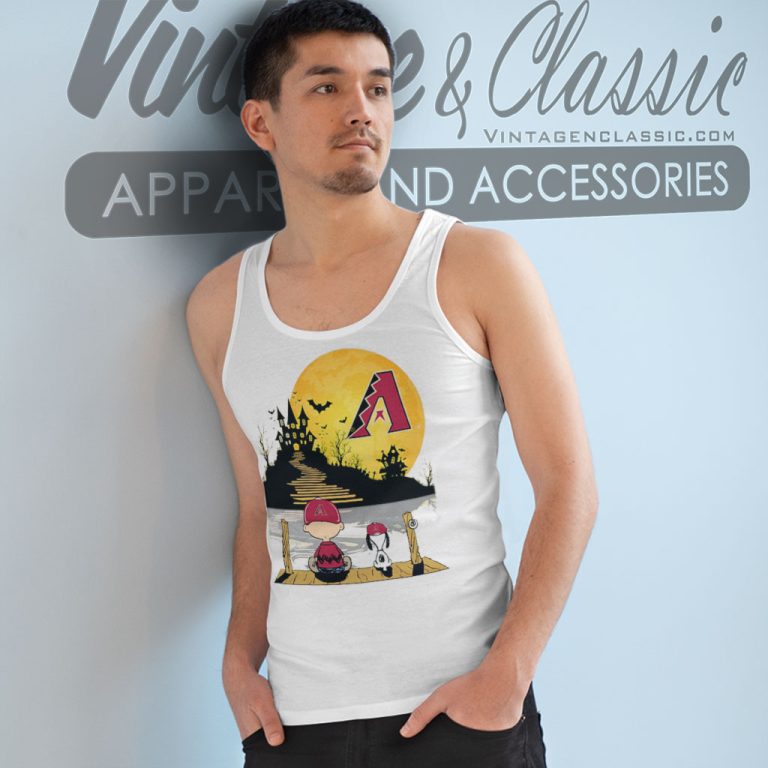 Snoopy Charlie Brown Sit Under Moon Arizona Diamondbacks Halloween Tank Top Racerback Snoopy Charlie Brown Sit Under Moon Arizona Diamondbacks Halloween Tank Top Racerback