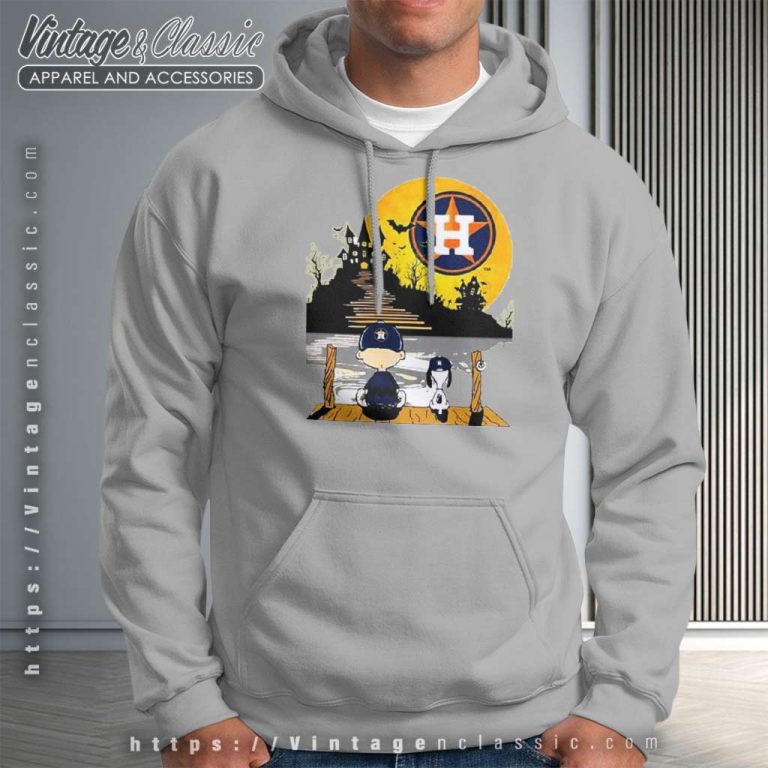 Snoopy Charlie Brown Sit Under Moon Houston Astros Halloween Hoodie Snoopy Charlie Brown Sit Under Moon Houston Astros Halloween Hoodie