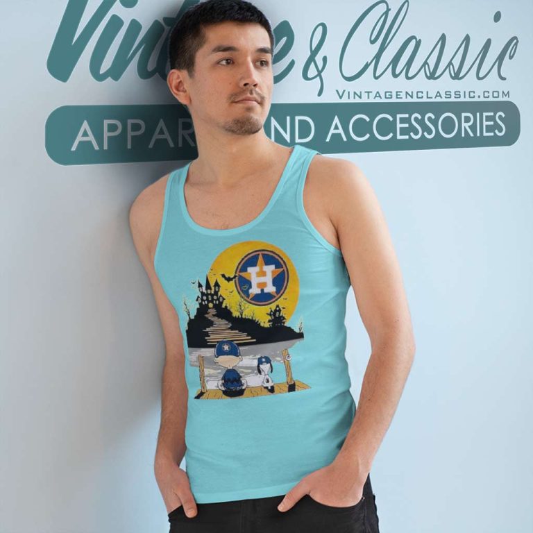 Snoopy Charlie Brown Sit Under Moon Houston Astros Halloween Tank Top Racerback Snoopy Charlie Brown Sit Under Moon Houston Astros Halloween Tank Top Racerback