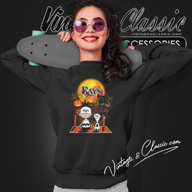 Snoopy Charlie Brown Tampa Bay Rays Halloween Sweatshirt Snoopy Charlie Brown Tampa Bay Rays Halloween Sweatshirt