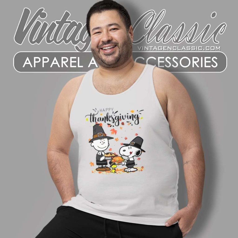 Snoopy Charlie Brown Thanksgiving Tank Top Racerback Snoopy Charlie Brown Thanksgiving Tank Top Racerback