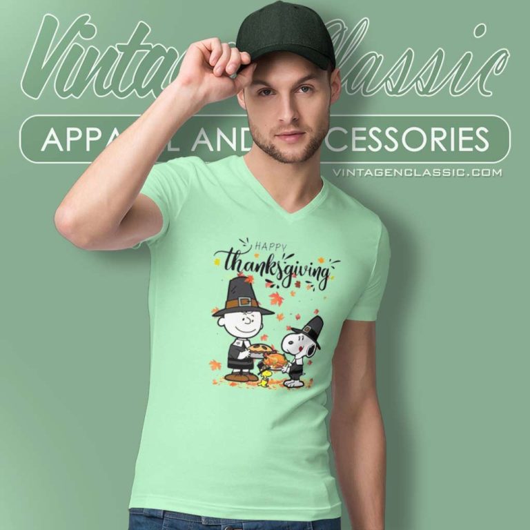 Snoopy Charlie Brown Thanksgiving V Neck TShirt Snoopy Charlie Brown Thanksgiving V Neck TShirt