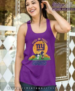 Snoopy Charlie Brown Trick Or Treat New York Giants Halloween Tank Top Racerback