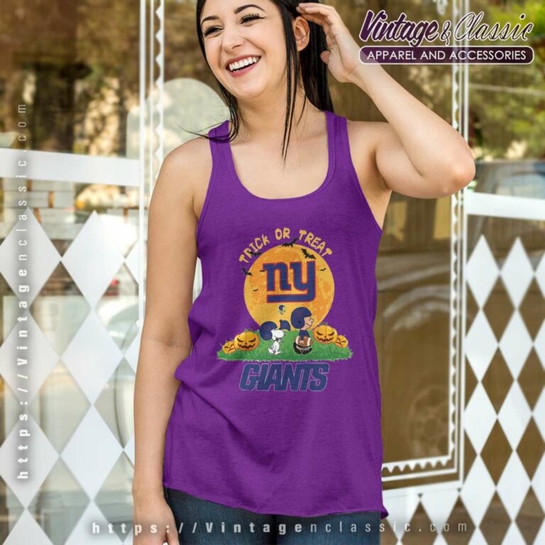 Snoopy Charlie Brown Trick Or Treat New York Giants Halloween Tank Top Racerback Snoopy Charlie Brown Trick Or Treat New York Giants Halloween Tank Top Racerback