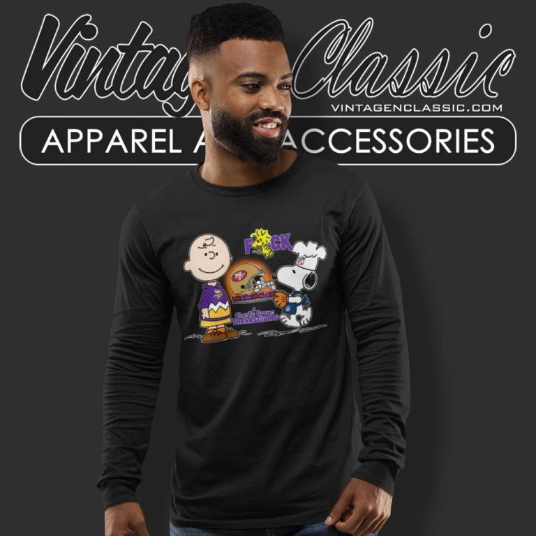 Snoopy Charlie Brown Vikings Fucking Eat 49ers Helmet Long Sleeve Tee Snoopy Charlie Brown Vikings Fucking Eat 49ers Helmet Long Sleeve Tee
