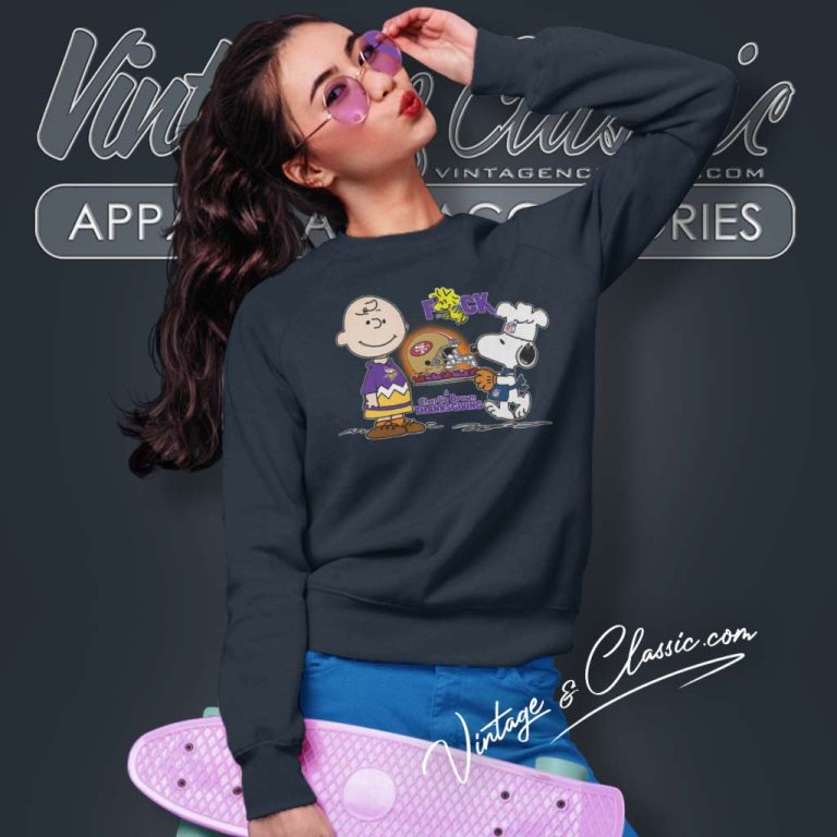 Snoopy Charlie Brown Vikings Fucking Eat 49ers Helmet Sweatshirt Snoopy Charlie Brown Vikings Fucking Eat 49ers Helmet Sweatshirt
