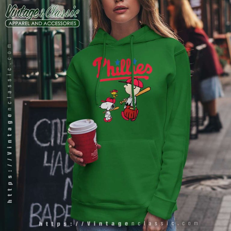 Snoopy Charlie Brown Walking Philadelphia Phillies Hoodie Snoopy Charlie Brown Walking Philadelphia Phillies Hoodie