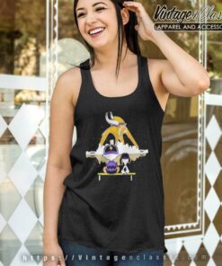 Snoopy Charlie Brown Watching City Minnesota Vikings Tank Top Racerback