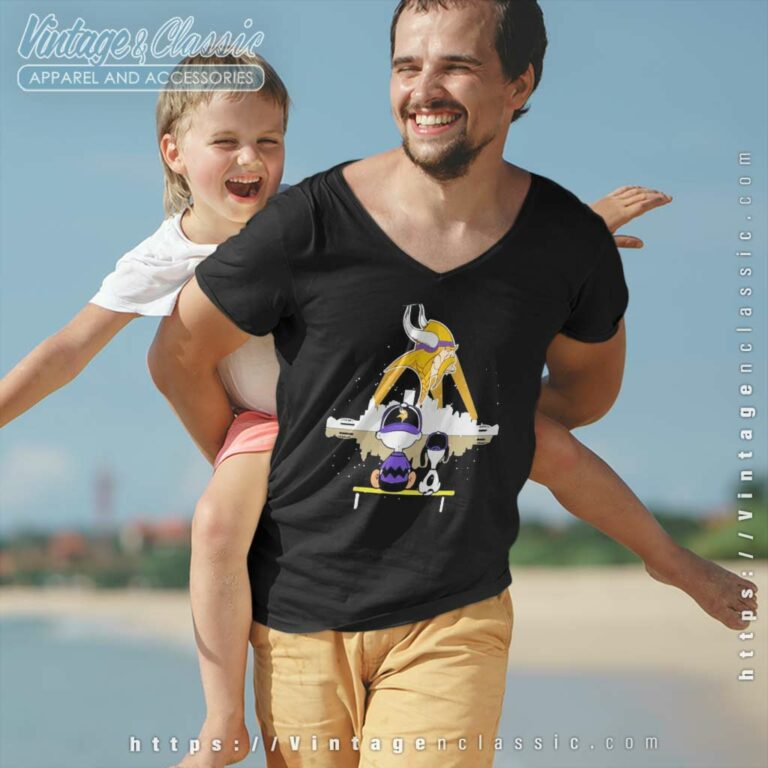 Snoopy Charlie Brown Watching City Minnesota Vikings V Neck TShirt Snoopy Charlie Brown Watching City Minnesota Vikings V Neck TShirt