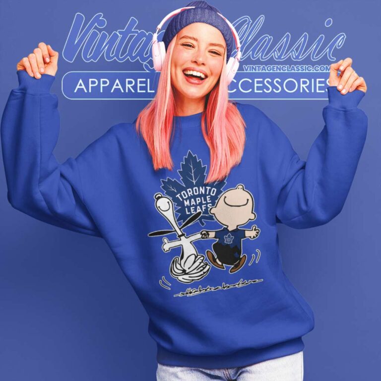 Snoopy Charlie Brown Toronto Maple Leafs Dancing Sweatshirt Snoopy Charlie Brown Toronto Maple Leafs Dancing Sweatshirt