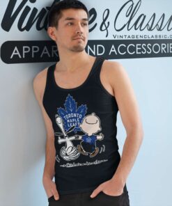 Snoopy Charlie Brown Toronto Maple Leafs Dancing Tank Top Racerback