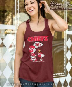 Snoopy Charlie Playing Kansas City Chiefs Tank Top Racerback