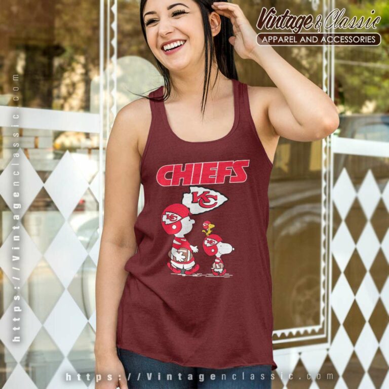 Snoopy Charlie Playing Kansas City Chiefs Tank Top Racerback Snoopy Charlie Playing Kansas City Chiefs Tank Top Racerback