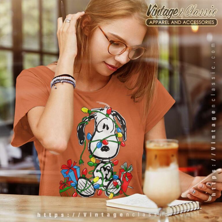 Snoopy Christmas Lights Holiday Women TShirt Snoopy Christmas Lights Holiday Women TShirt