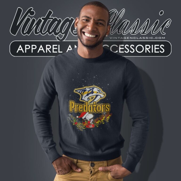 Snoopy Christmas Nashville Predators Sweatshirt Snoopy Christmas Nashville Predators Sweatshirt