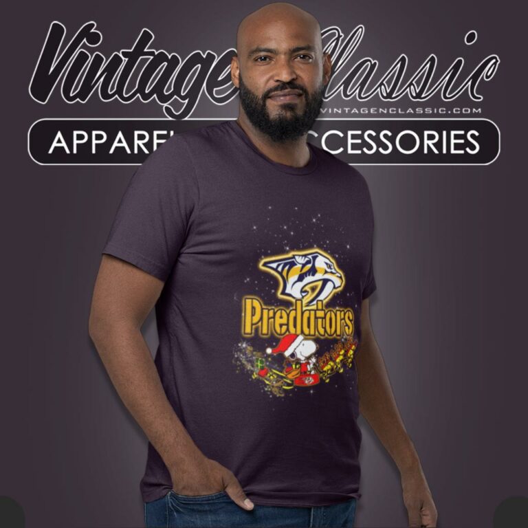 Snoopy Christmas Nashville Predators T Shirt Snoopy Christmas Nashville Predators T Shirt