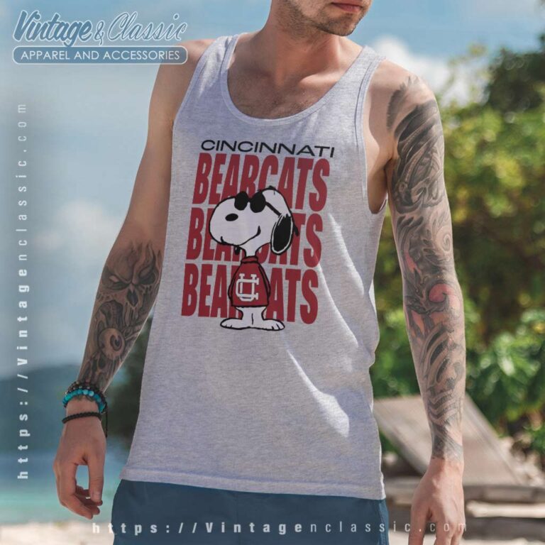 Snoopy Cincinnati Bearcats Football Tank Top Racerback Snoopy Cincinnati Bearcats Football Tank Top Racerback