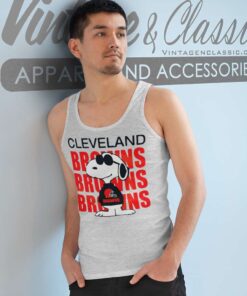 Snoopy Cleveland Browns Browns Repeat Tank Top Racerback