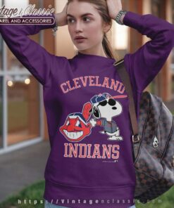 Snoopy Cleveland Indians Mlb Baseball Sweatshirt