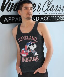 Snoopy Cleveland Indians Mlb Baseball Tank Top Racerback