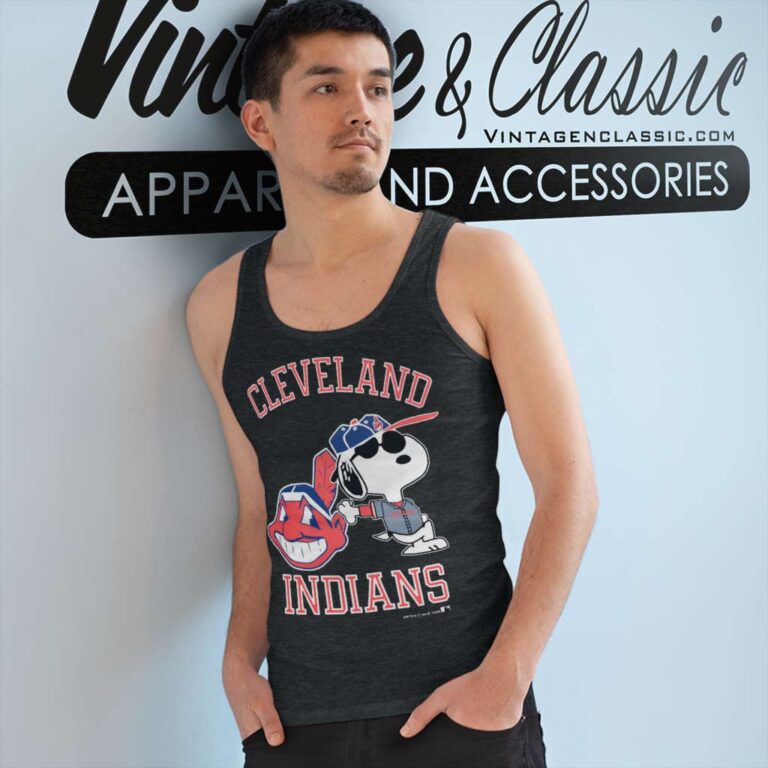 Snoopy Cleveland Indians Mlb Baseball Tank Top Racerback Snoopy Cleveland Indians Mlb Baseball Tank Top Racerback